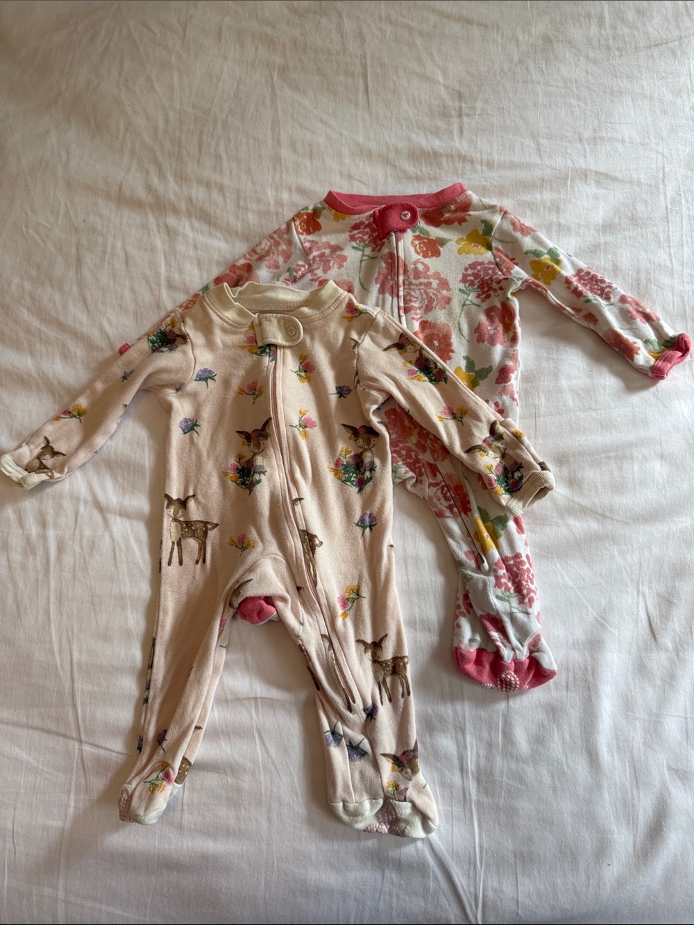 Burt’s Bees Baby Girl Sleepers - Lot of 2